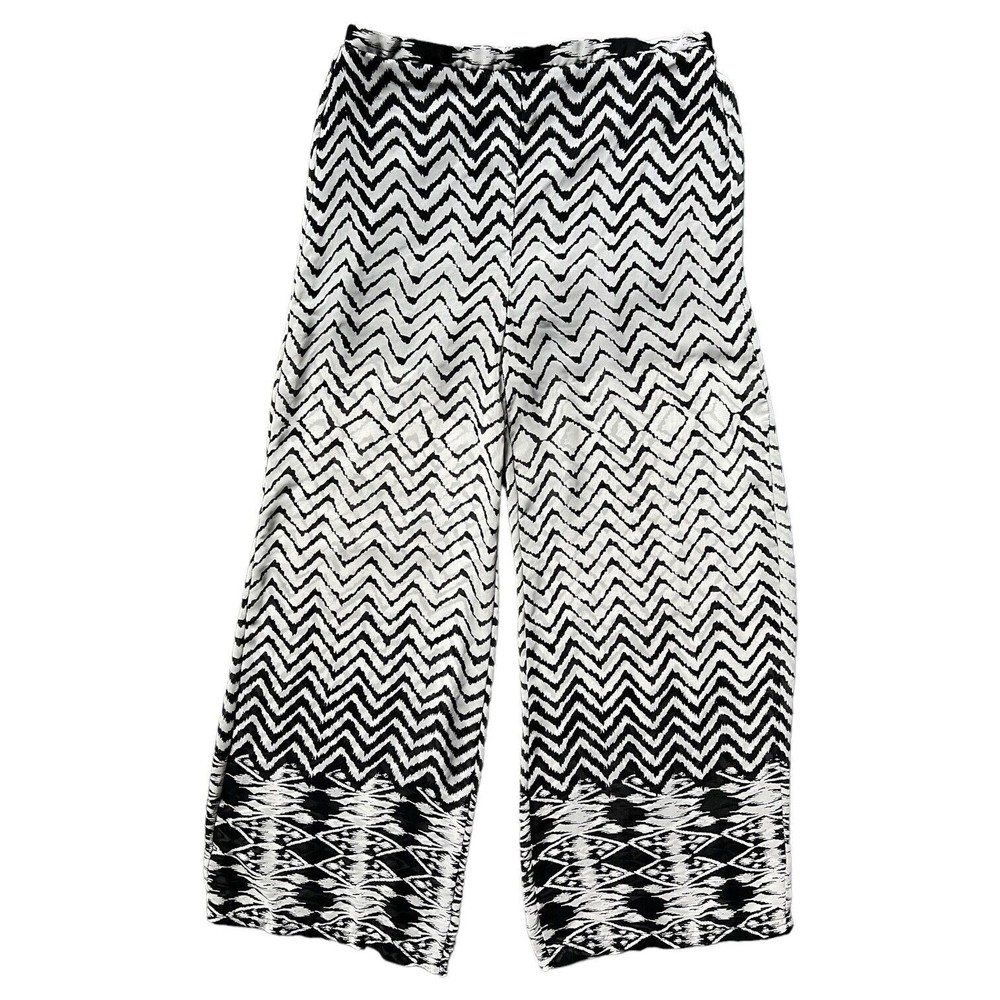 Sans Souci Anthropologie Wide Leg Sheer Pants With Shorts Size S Black White